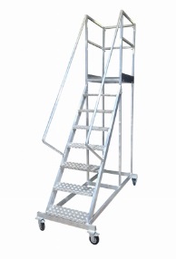 Drabiny jezdne aluminiowe z podestem